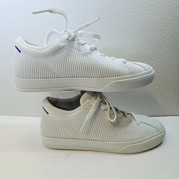 Rothy's The Lace Up Sneaker White Knit size 8
